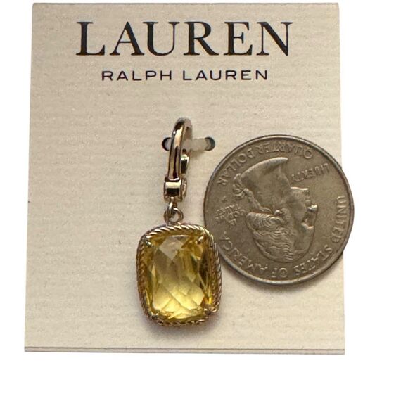 Lauren Ralph Lauren Gold-Tone Yellow Drop Charm - Picture 2 of 3